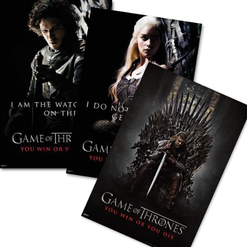 4057786104794 - GAME OF THRONES POSTER SET YOU WIN OR YOU DIE (61CM X 91,5CM) + A BORA BORA POSTER!