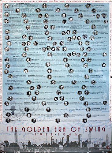 4057786211973 - THE GOLDEN ERA OF SWING ART PRINT THE GOLDEN ERA OF SWING 1917-1946 (68,5CM X 98,5CM) + A BORA BORA POSTER!