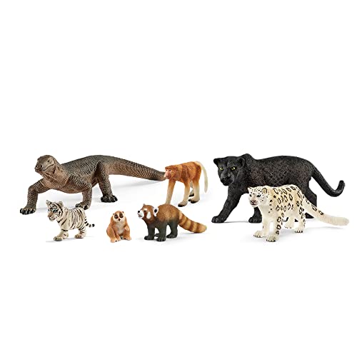 4059433628820 - SCHLEICH WILD LIFE, ANIMAL TOYS FOR KIDS AGES 3+, 7-PIECE ASIAN ANIMAL FIGURINE SET, MULTICOLOR