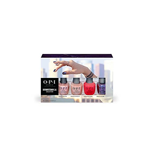 4064665011449 - OPI NAIL LACQUER, MULTI-COLOR NUDE, BROWN, RED, AND PURPLE NAIL POLISH, DOWNTOWN LA COLLECTION, MINI 4 PACK, 0.125 FL. OZ.