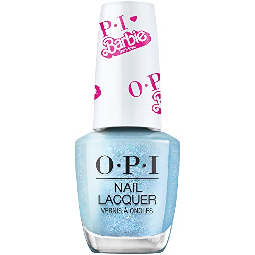 4064665125740 - OPI NAIL LACQUER, OPAQUE PEARL FINISH BLUE NAIL POLISH, UP TO 7 DAYS OF WEAR, CHIP RESISTANT & FAST DRYING, OPIXBARBIE LIMITED EDITION COLLECTION, YAY SPACE, 0.5 FL OZ