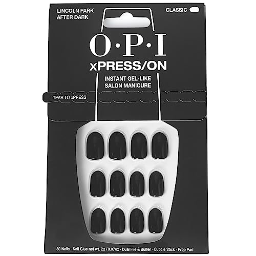 4064665196351 - OPI XPRESS/ON PRESS ON NAILS, UP TO 14 DAYS OF WEAR, GEL-LIKE SALON MANICURE, VEGAN*, SUSTAINABLE PACKAGING, WITH NAIL GLUE, SHORT PURPLE NAILS, LINCOLN PARK AFTER DARK