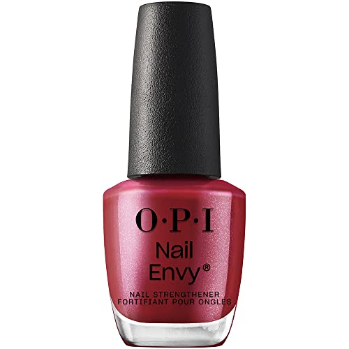 4064665202656 - OPI NAIL ENVY, NAIL STRENGTHENING TREATMENT WITH TRI-FLEX TECHNOLOGY, STRONGER NAILS IN 1 WEEK, VEGAN FORMULA, OPAQUE DARK RED PEARL FINISH, TOUGH LUV, 0.5 FL OZ