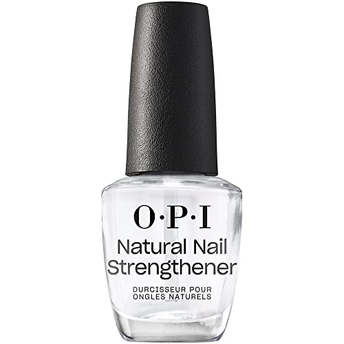 4064665205763 - OPI NATURAL NAIL STRENGTHENER, VEGAN FORMULA, INFUSED WITH VITAMIN A & E, HELPS PREVENT DISCOLORATION, STRENGTHENS NAILS, CLEAR, 0.5 FL OZ