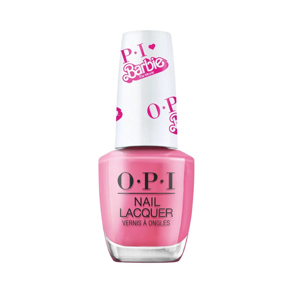 4064665206852 - OPI NAIL LACQUER, OPAQUE CRÈME FINISH PINK NAIL POLISH, UP TO 7 DAYS OF WEAR, CHIP RESISTANT & FAST DRYING, OPIXBARBIE LIMITED EDITION COLLECTION, HI BARBIE!, 0.5 FL OZ