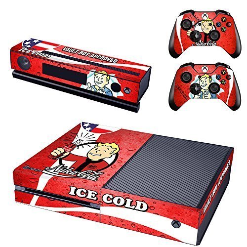 4065546215086 - CAN® DESIGNER SKIN STICKER FOR THE XBOX ONE CONSOLE WITH TWO WIRELESS CONTROLLER DECALS- NUKA COLA