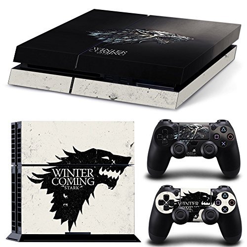 4065546216090 - CAN® PS4 CONSOLE DESIGNER PROTECTIVE VINYL SKIN DECAL COVER FOR SONY PLAYSTATION 4 & REMOTE DUALSHOCK 4 WIRELESS CONTROLLER STICKERS - STARK WINTER IS COMING GAME OF THRONES