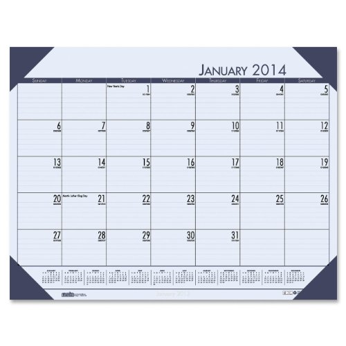0040983124744 - HOUSE OF DOOLITTLE COMPACT ECOTONE BLUE DESK PAD CALENDAR 18.5 X 13 INCHES 12 MONTHS JANUARY 2014 TO DECEMBER 2014 RECYCLED (HOD124640)