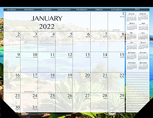 0040983138635 - HOUSE OF DOOLITTLE 2022 MONTHLY DESK PAD CALENDAR, EARTHSCAPES SEASCAPES, 18.5 X 13 INCHES, JANUARY - DECEMBER (HOD1386-22)