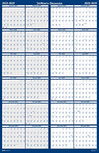 0040983397544 - HOUSE OF DOOLITTLE 2022-2023 2-YEAR LAMINATED REVERSIBLE WALL CALENDAR, HORIZONTAL/VERTICAL, 24 X 37 INCHES, JANUARY - DECEMBER (HOD3964-22)