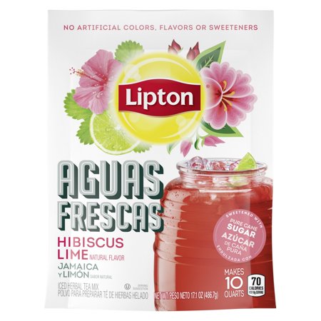 0041000006661 - LIPTON AGUAS FRESCAS DRINK MIX HIBISCUS LIME NO ARTIFICIAL FLAVORS OR COLORS 10 QT