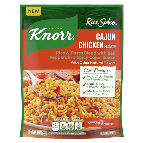 0041000009662 - KNORR RICE SIDES CAJUN CHICKEN FLAVOR RICE FOR A DELICIOUS + QUICK SIDE DISH, WITH 100% U.S. GROWN RICE + NO ARTIFICIAL FLAVORS OR PRESERVATIVES, 5.8 OZ