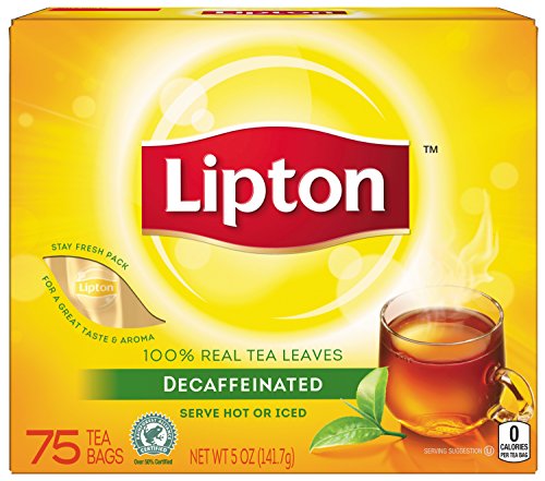 0041000402746 - LIPTON TEA, DECAFFEINATED 75 COUNT, NET WT. 5OZ (PACK OF 2)