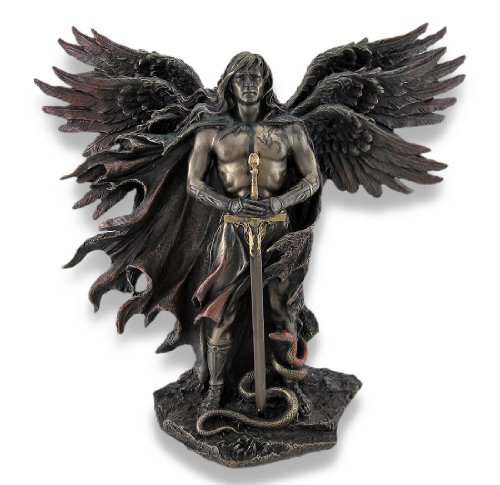 0411054110568 - BRONZED SERAPH SIX-WINGED GUARDIAN ANGEL WITH SWORD AND SERPENT
