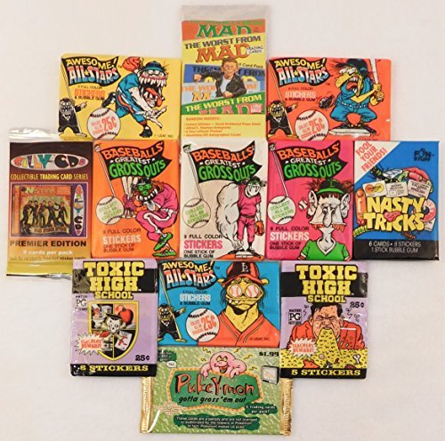 0041116004780 - VINTAGE PARODY & GROSSOUT STICKERS & TRADING CARDS PACK ART COLLECTION (12 PACKS)
