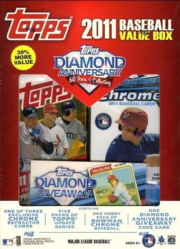 0041116618499 - 2011 TOPPS MLB MEGA BOX WITH EXCLUSIVE BOWMAN CHROME BRYCE HARPER REFRACTOR ROOKIE PLUS A DIAMOND GIVEWAY CARD+ BOWMAN CHROME HOBBY PACK+5 TOPPS UPDATE PACKS !