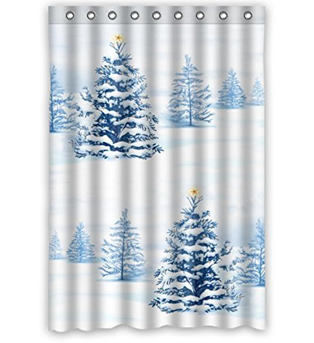 4116946299029 - SPECIAL DESIGNED SHOWER CURTAINS 48 X 72 WITH THE CHRISTMAS TREE IN WINTER-BY ALLTHINGSBASKETBALL