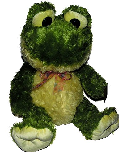 0041226562453 - LARGE FLUFFY GREEN FROG STUFFED TOY 17 INCHES