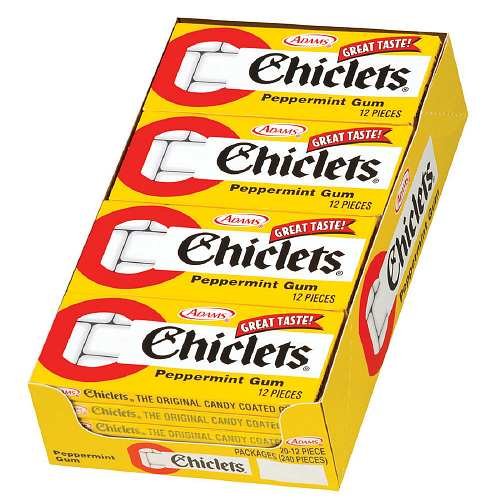 4126009092757 - CHICLETS PEPPERMINT : THE ORIGINAL CANDY COATED GUM, (20X12 PACKS) (PACK OF 1)
