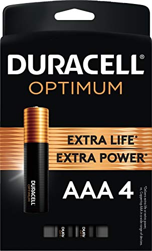 0041333032634 - DURACELL OPTIMUM AAA BATTERIES | 4 COUNT PACK | LASTING POWER TRIPLE A BATTERY | ALKALINE AAA BATTERY IDEAL FOR HOUSEHOLD AND OFFICE DEVICES | RESEALABLE PACKAGE FOR STORAGE