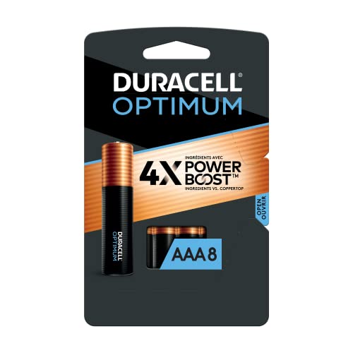 0041333032658 - DURACELL OPTIMUM AAA BATTERIES | 8 COUNT PACK | LASTING POWER TRIPLE A BATTERY | ALKALINE AAA BATTERY IDEAL FOR HOUSEHOLD AND OFFICE DEVICES | RESEALABLE PACKAGE FOR STORAGE