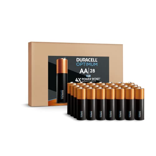 0041333045733 - DURACELL OPTIMUM AA BATTERIES, 28 COUNT PACK DOUBLE A BATTERY WITH POWER BOOST, LONG-LASTING POWER ALKALINE AA BATTERY FOR HOUSEHOLD DEVICES (ECOMMERCE PACKAGING)