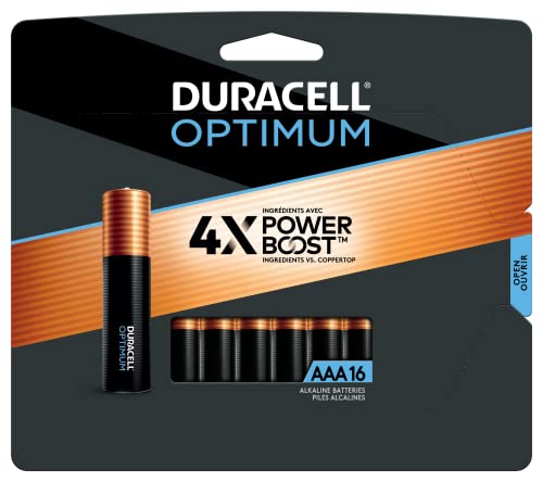 0041333045863 - DURACELL OPTIMUM AAA BATTERIES WITH POWER BOOST INGREDIENTS, 16 COUNT PACK DOUBLE A BATTERY WITH LONG-LASTING POWER, ALL-PURPOSE ALKALINE AA BATTERY FOR HOUSEHOLD AND OFFICE DEVICES