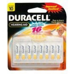 0041333909646 - DURACELL EASY TAB SIZE 10 HEARING AID BATTERIES (16 BATTERIES)