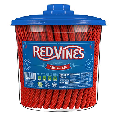 0041364001067 - RED VINES LICORICE, ORIGINAL RED FLAVOR SOFT & CHEWY CANDY TWISTS, 3.5 LBS, 56 OUNCE