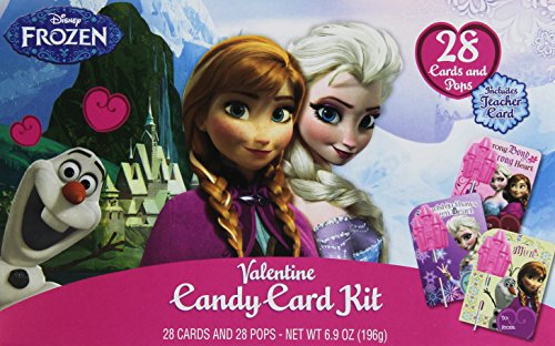 0041376505263 - 28 FROZEN VALENTINE DAY CARDS WITH POPS OF ELSA ANNA CANDY KIT + TEACHER