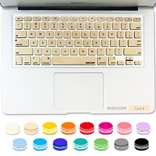4139052073505 - IBENZER - MACARON SERIE GOLD KEYBOARD COVER SILICONE RUBBER SKIN FOR MACBOOK PRO 13'' 15'' 17'' (WITH OR WITHOUT RETINA DISPLAY) MACBOOK AIR 13'' AND IMAC - GOLD MKC01GD