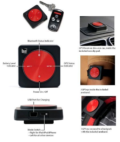 4139052323242 - DUAL ELECTRONICS XGPS150A UNIVERSAL BLUETOOTH GPS RECEIVER FOR PORTABLE DEVICES