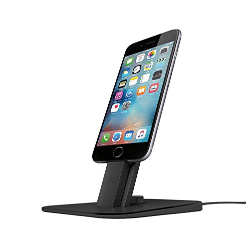 4139052355632 - TWELVE SOUTH HIRISE DELUXE FOR IPHONE/IPAD, BLACK | ADJUSTABLE CHARGING STAND W/LIGHTNING + MICROUSB CABLES