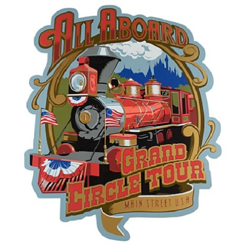 0041415000056 - DISNEY RAILROAD MICKEY GRAND CIRCLE TOUR MAIN STREET USA METAL SIGN ~ 13 X 10.5
