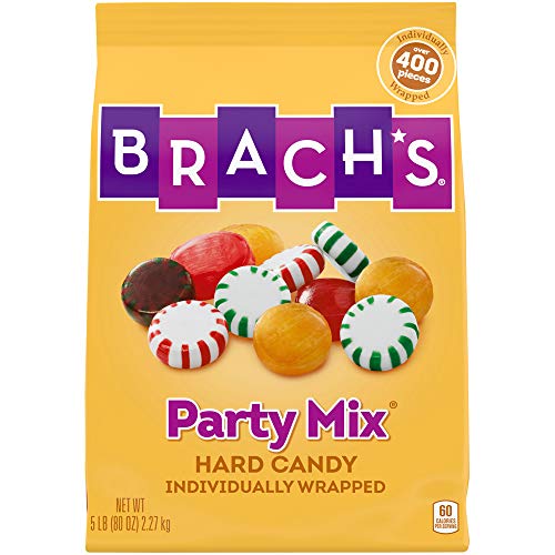 0041420013720 - BRACH’S PARTY MIX INDIVIDUALLY WRAPPED HARD CANDIES VARIETY PACK, 5 POUND BULK CANDY BAG