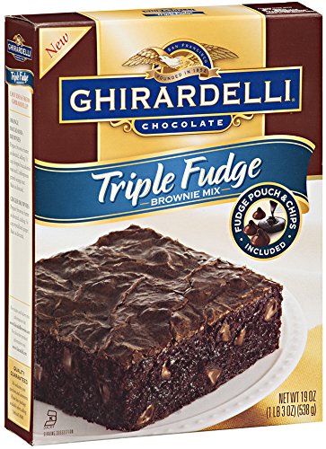 0041449302706 - GHIRARDELLI CHOCOLATE TRIPLE FUDGE BROWNIE MIX, 19-OUNCE BOXES (PACK OF 12)
