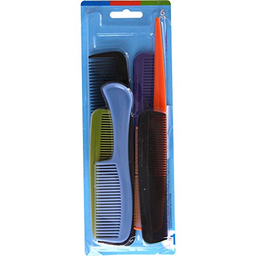 0041457012796 - GOODY - HAIR PRODUCTS FAMILY SET OF 6 COMBS - ASSORTED COLORS & STYLES