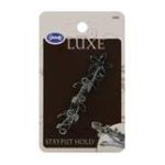0041457018026 - LUXE STAY PUT HOLD BARRETTE SILVER WITH BLACK 1 BARRETTE