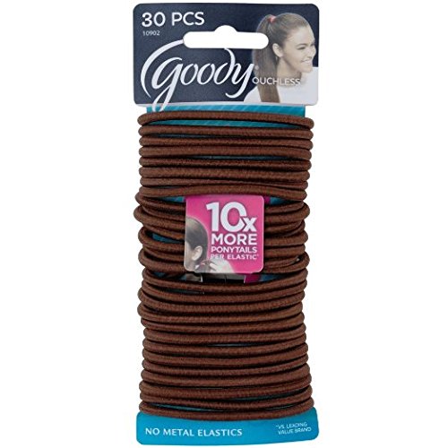 0041457109021 - GOODY OUCHLESS HAIR ELASTICS-CHOCOLATE CAKE, 30 CT