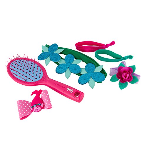 0041457117309 - GOODY TROLLS HAIR ACCESSORY GIFT PACK WITH POPPY PINK HAIR BRUSH, 6 COUNT
