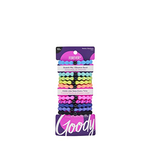 0041457169988 - GOODY NEON COLORED FOREVER HAIR ELASTICS, ASSORTED COLORS, 10CT
