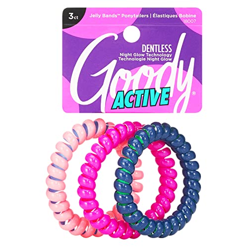 0041457180075 - GOODY SPORTS GALAXY HAIR COILS - 3 COUNT, ASSORTED - DENTLESS JELLY BANDS PONYTAILERS FOR WOMEN, TEENS & GIRLS TO STYLE & KEEP YOUR HAIR SECURED - PAIN-FREE HAIR ACCESSORIES FOR ALL HAIR TYPES