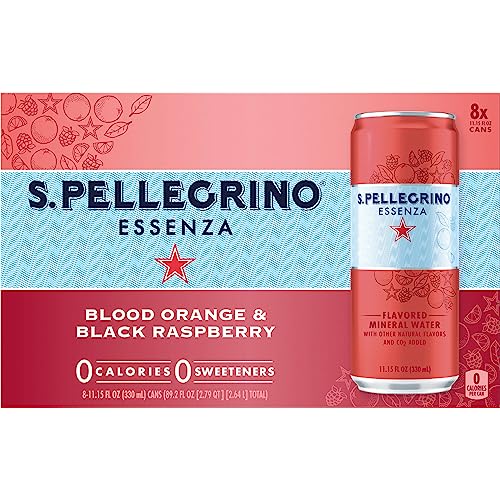 0041508302111 - S.PELLEGRINO ESSENZA BLOOD ORANGE BLACK RASPBERRY FLAVORED MINERAL WATER WITH CO2 ADDED, 8 PACK OF 11.15 FL OZ CANS