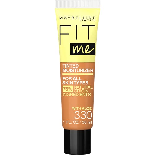 0041554062953 - MAYBELLINE FIT ME TINTED MOISTURIZER, FRESH FEEL, NATURAL COVERAGE, 12H HYDRATION, EVENS SKIN TONE, CONCEALS IMPERFECTIONS, FOR ALL SKIN TONES AND SKIN TYPES, 330, 1 FL. OZ.