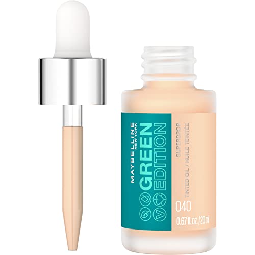 0041554072341 - MAYBELLINE GREEN EDITION SUPERDROP TINTED OIL MAKEUP, ADJUSTABLE, NATURAL COVERAGE, IN 8 SHADES, FORMULATED WITH JOJOBA AND MARULA OIL, 40, 0.67 FL OZ