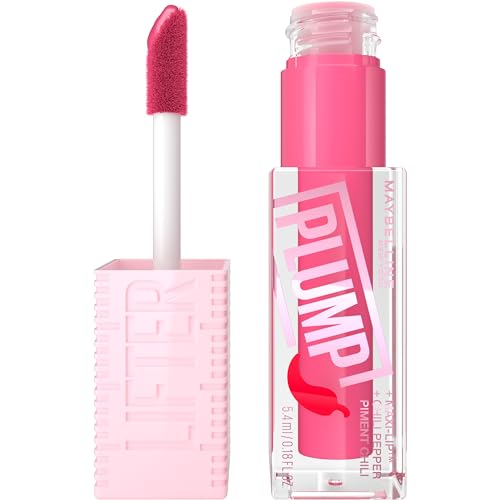 0041554081886 - MAYBELLINE LIFTER GLOSS LIFTER PLUMP, PLUMPING LIP GLOSS WITH CHILI PEPPER AND 5% MAXI-LIP, PINK STING, SHEER BUBBLEGUM PINK, 1 COUNT