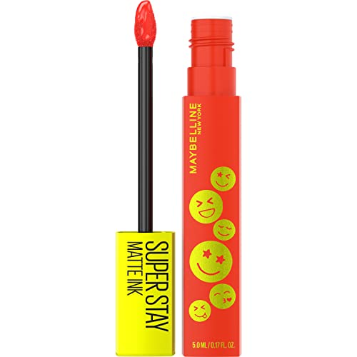 0041554082876 - MAYBELLINE SUPER STAY MATTE INK LIQUID LIP COLOR, MOODMAKERS LIPSTICK COLLECTION, LONG LASTING, TRANSFER PROOF LIP MAKEUP, PLEASURE SEEKER, RED, 1 COUNT
