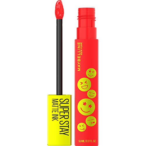 0041554082883 - MAYBELLINE SUPER STAY MATTE INK LIQUID LIP COLOR, MOODMAKERS LIPSTICK COLLECTION, LONG LASTING, TRANSFER PROOF LIP MAKEUP, ENERGIZER, BRIGHT RED, 1 COUNT