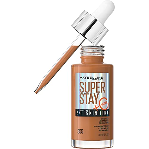 0041554083897 - MAYBELLINE SUPER STAY UP TO 24HR SKIN TINT, RADIANT LIGHT-TO-MEDIUM COVERAGE FOUNDATION, MAKEUP INFUSED WITH VITAMIN C, 355, 1 COUNT