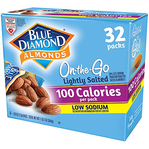0041570131305 - BLUE DIAMOND ALMONDS LIGHTLY SALTED, LOW SODIUM, 100 CALORIE PACKS, 32 COUNT